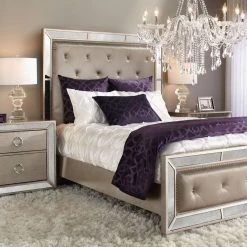 Best Master Furniture Ava Mirrored Bed