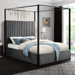 Meridian Furniture Jax Velvet Bed Beds & Headboards