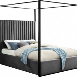 Meridian Furniture Jax Velvet Bed Beds & Headboards