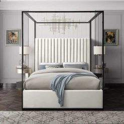 Meridian Furniture Jax Velvet Bed Beds & Headboards