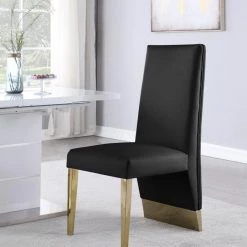 Meridian Furniture Dining Room Porsha Faux Leather Dining Chair Set Of 2