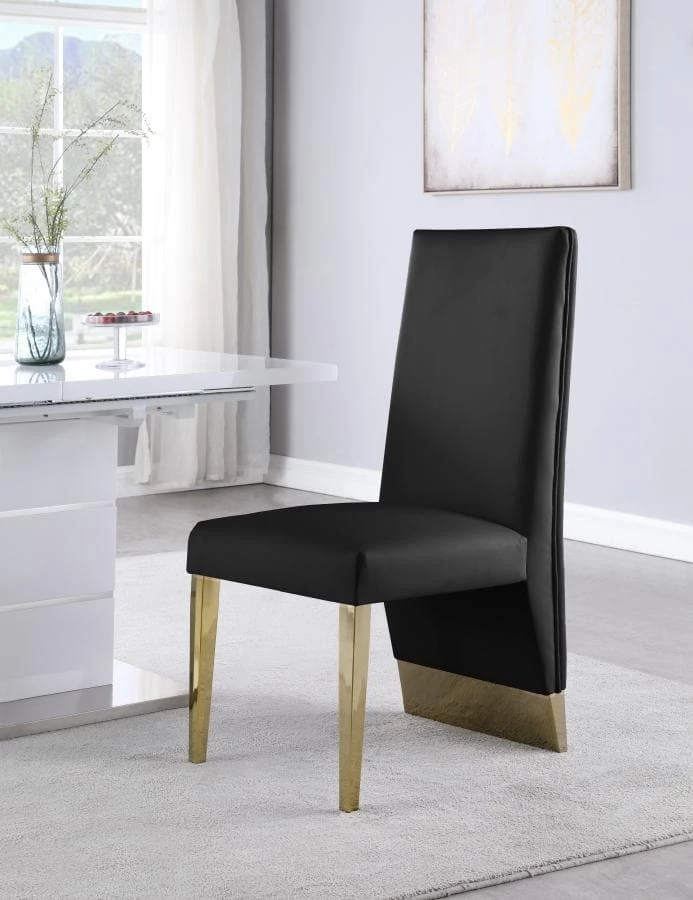 Meridian Furniture Dining Room Porsha Faux Leather Dining Chair Set Of 2