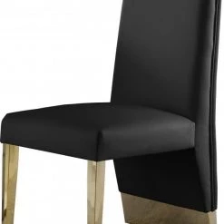 Meridian Furniture Dining Room Porsha Faux Leather Dining Chair Set Of 2