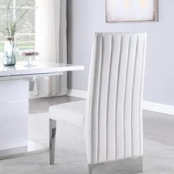 Meridian Furniture Porsha Faux Leather Dining Chair Set Of 2