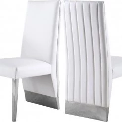 Meridian Furniture Porsha Faux Leather Dining Chair Set Of 2