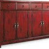 Living Room Hooker Furniture - 58'' Red Asian Cabinet