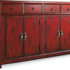 Living Room Hooker Furniture - 58'' Red Asian Cabinet