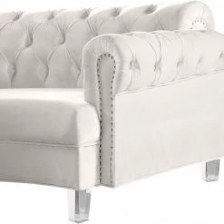 Meridian Furniture Living Room Anabella Modular 3 Piece Velvet Sectional