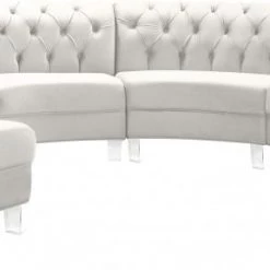 Meridian Furniture Living Room Anabella Modular 5 Piece Velvet Sectional