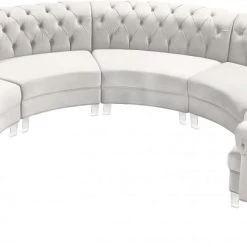 Meridian Furniture Living Room Anabella Modular 5 Piece Velvet Sectional