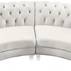 Meridian Furniture Living Room Anabella Modular 5 Piece Velvet Sectional