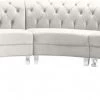 Meridian Furniture Living Room Anabella Modular 5 Piece Velvet Sectional