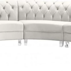 Meridian Furniture Living Room Anabella Modular 5 Piece Velvet Sectional