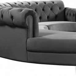 Meridian Furniture Living Room Anabella Modular 3 Piece Velvet Sectional