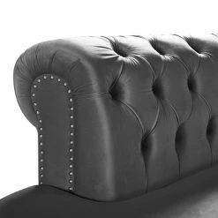 Meridian Furniture Living Room Anabella Modular 3 Piece Velvet Sectional