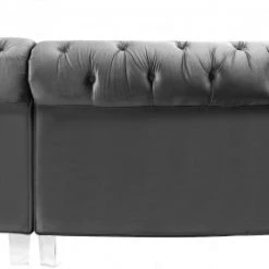 Meridian Furniture Living Room Anabella Modular 5 Piece Velvet Sectional