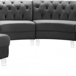 Meridian Furniture Living Room Anabella Modular 5 Piece Velvet Sectional