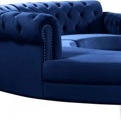 Meridian Furniture Living Room Anabella Modular 3 Piece Velvet Sectional