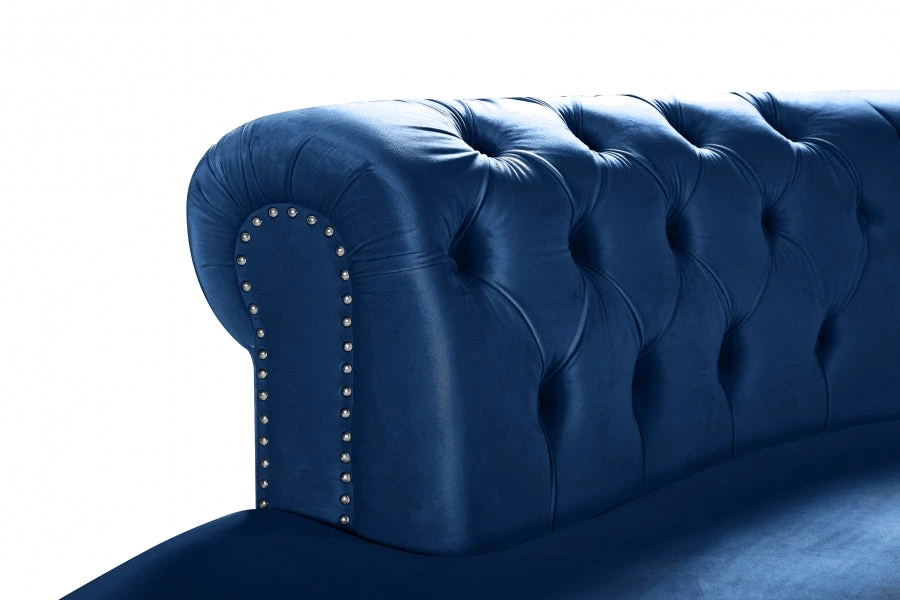 Meridian Furniture Living Room Anabella Modular 3 Piece Velvet Sectional