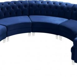 Meridian Furniture Living Room Anabella Modular 5 Piece Velvet Sectional