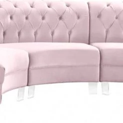 Meridian Furniture Living Room Anabella Modular 3 Piece Velvet Sectional