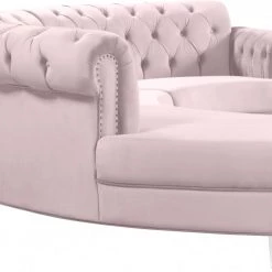 Meridian Furniture Living Room Anabella Modular 3 Piece Velvet Sectional