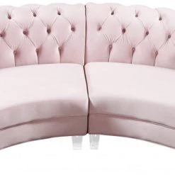 Meridian Furniture Living Room Anabella Modular 5 Piece Velvet Sectional