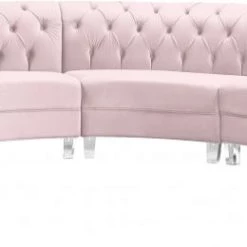 Meridian Furniture Living Room Anabella Modular 5 Piece Velvet Sectional