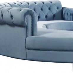 Meridian Furniture Living Room Anabella Modular 3 Piece Velvet Sectional