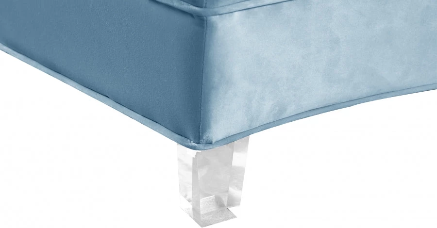 Meridian Furniture Living Room Anabella Modular 3 Piece Velvet Sectional