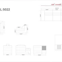 VIG Divani Casa Polaris - Contemporary Bonded Leather U Shaped Sectional Sofa With Lights Living Room