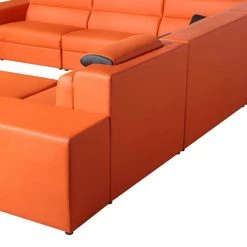 VIG Divani Casa Polaris - Contemporary Bonded Leather U Shaped Sectional Sofa With Lights Living Room