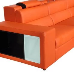 VIG Divani Casa Polaris - Contemporary Bonded Leather U Shaped Sectional Sofa With Lights Living Room