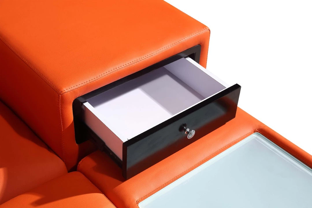 VIG Divani Casa Polaris - Contemporary Bonded Leather U Shaped Sectional Sofa With Lights Living Room