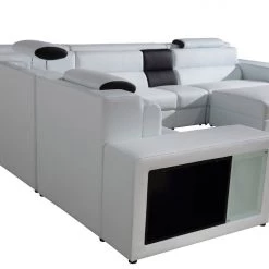 VIG Divani Casa Polaris - Contemporary Bonded Leather U Shaped Sectional Sofa With Lights Living Room