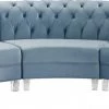 Meridian Furniture Living Room Anabella Modular 3 Piece Velvet Sectional