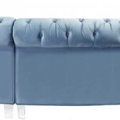 Meridian Furniture Living Room Anabella Modular 5 Piece Velvet Sectional