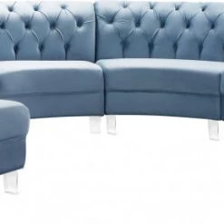 Meridian Furniture Living Room Anabella Modular 5 Piece Velvet Sectional