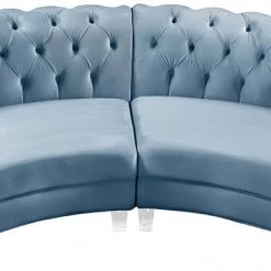 Meridian Furniture Living Room Anabella Modular 5 Piece Velvet Sectional