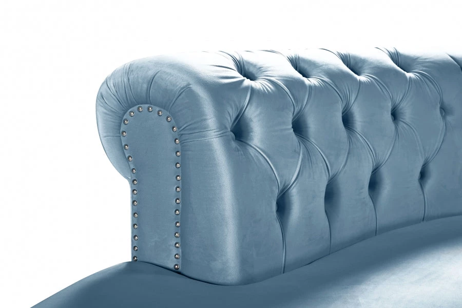 Meridian Furniture Living Room Anabella Modular 5 Piece Velvet Sectional