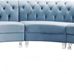 Meridian Furniture Living Room Anabella Modular 5 Piece Velvet Sectional