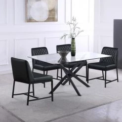 Meridian Furniture Bryce Faux Leather Dining Chair Set Of 2 Dining Room