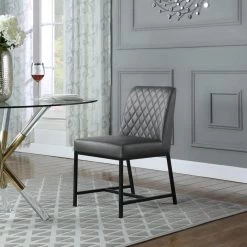 Meridian Furniture Bryce Faux Leather Dining Chair Set Of 2 Dining Room