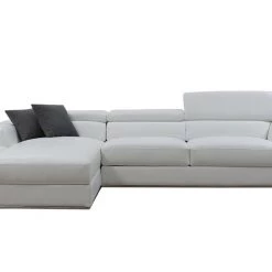 VIG Divani Casa Pella Mini - Modern White Leather Left Facing Sectional Sofa
