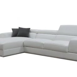 VIG Divani Casa Pella Mini - Modern White Leather Left Facing Sectional Sofa