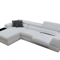 VIG Divani Casa Pella Mini - Modern White Leather Left Facing Sectional Sofa