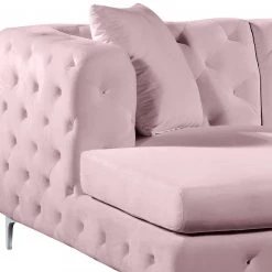 Meridian Furniture Gail Velvet 3 Piece Sectional Living Room