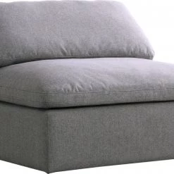 Meridian Furniture Serene Linen Deluxe Cloud Modular Overstuffed Armless Chair Living Room