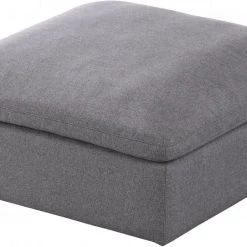 Meridian Furniture Serene Linen Deluxe Cloud Modular Overstuffed Ottoman Bedroom