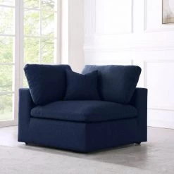 Meridian Furniture Serene Linen Deluxe Cloud Modular Overstuffed Chair Living Room